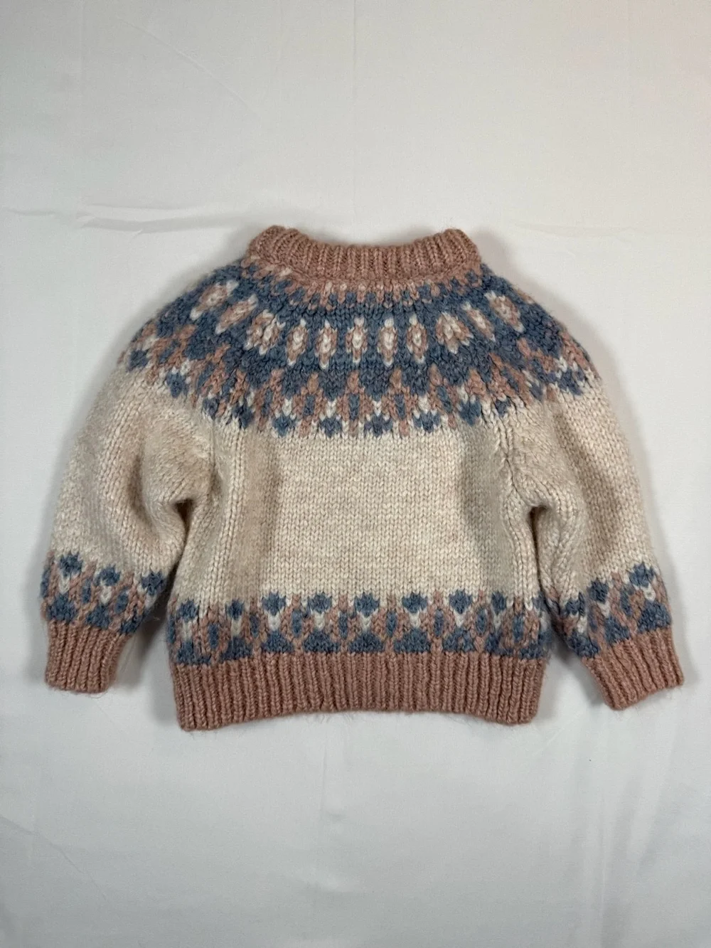 ZARA Baby Girls Fair Isle Knit Sweater Size 6-9 Months Cozy Nordic Cottagecore